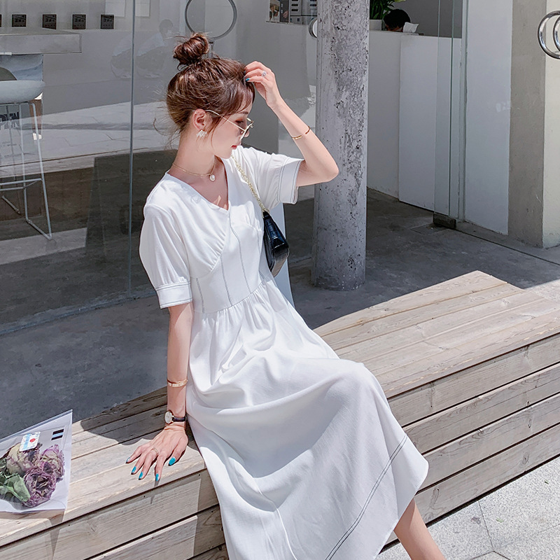 White Waist-Cinched Fairy Dress Image 3