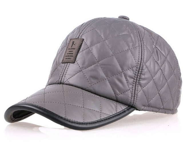 Men's Winter Shiny Baseball Cap with Earmuffs
