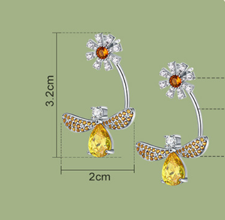 Bee Blessing - 925 Silver Earrings