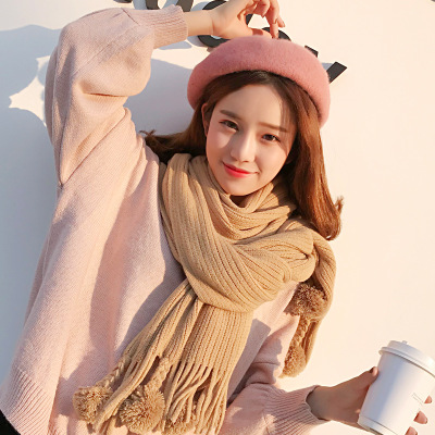 Wool Tassel Scarf Red