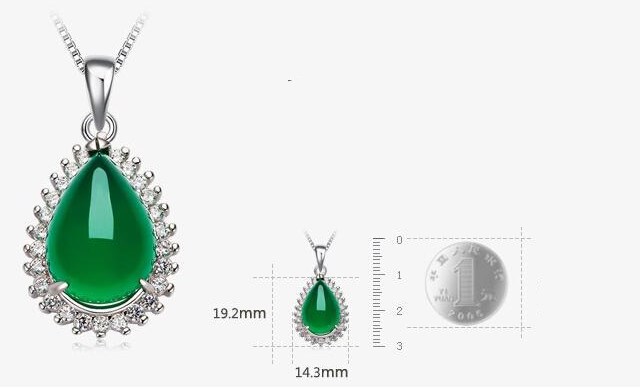 Green Agate Silver Pendant