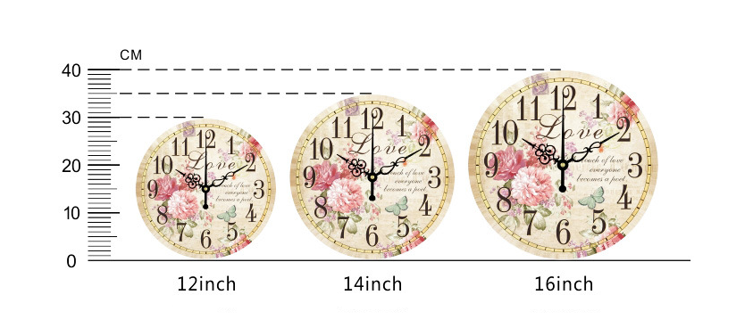 Mediterranean European Style Vintage Wall Clock