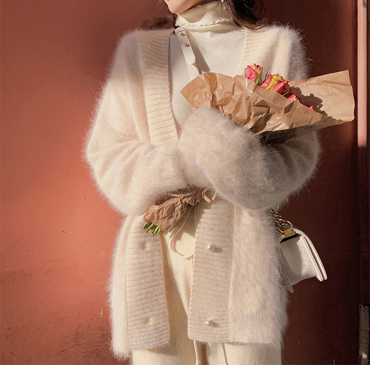 Pink Mohair Cardigan