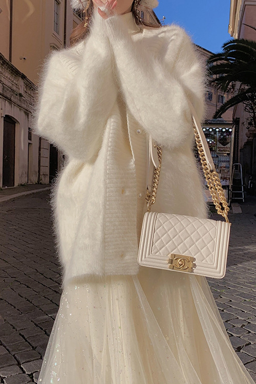 White Mohair Cardigan