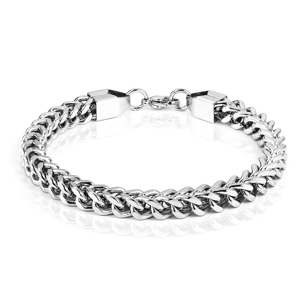 Positive and negative twist chain men's bracelet