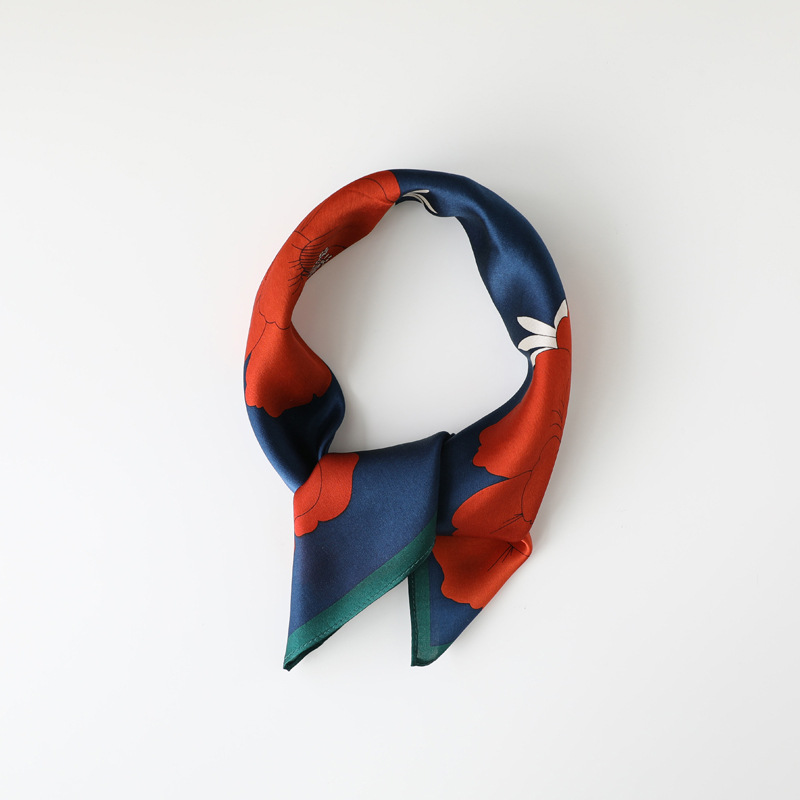 Floral Scarf - Navy Blue