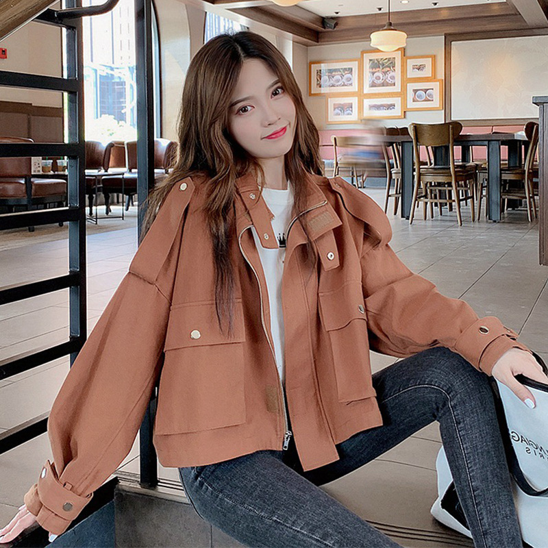 Women's Short Trench Coat - Caramel