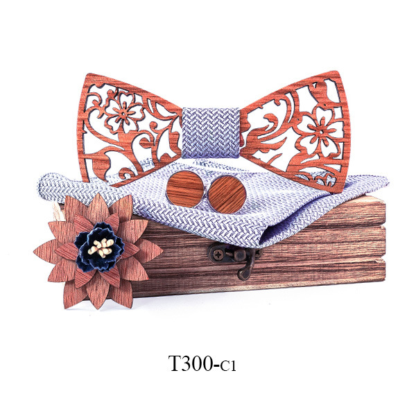 Wooden Bow Tie Set Image 1