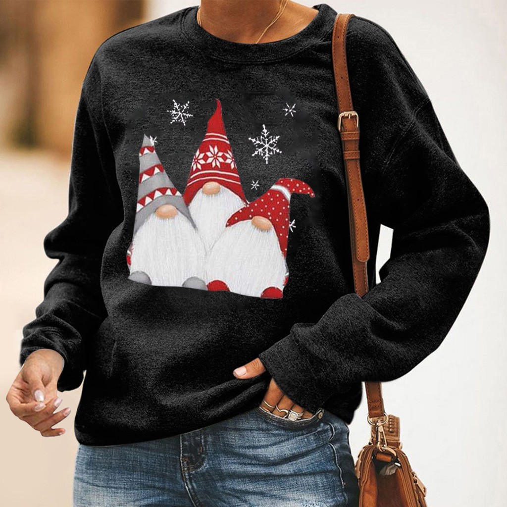 Christmas tree long sleeve round neck sweater