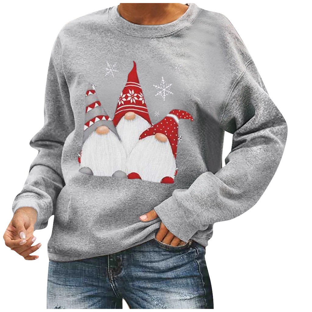 Christmas tree long sleeve round neck sweater