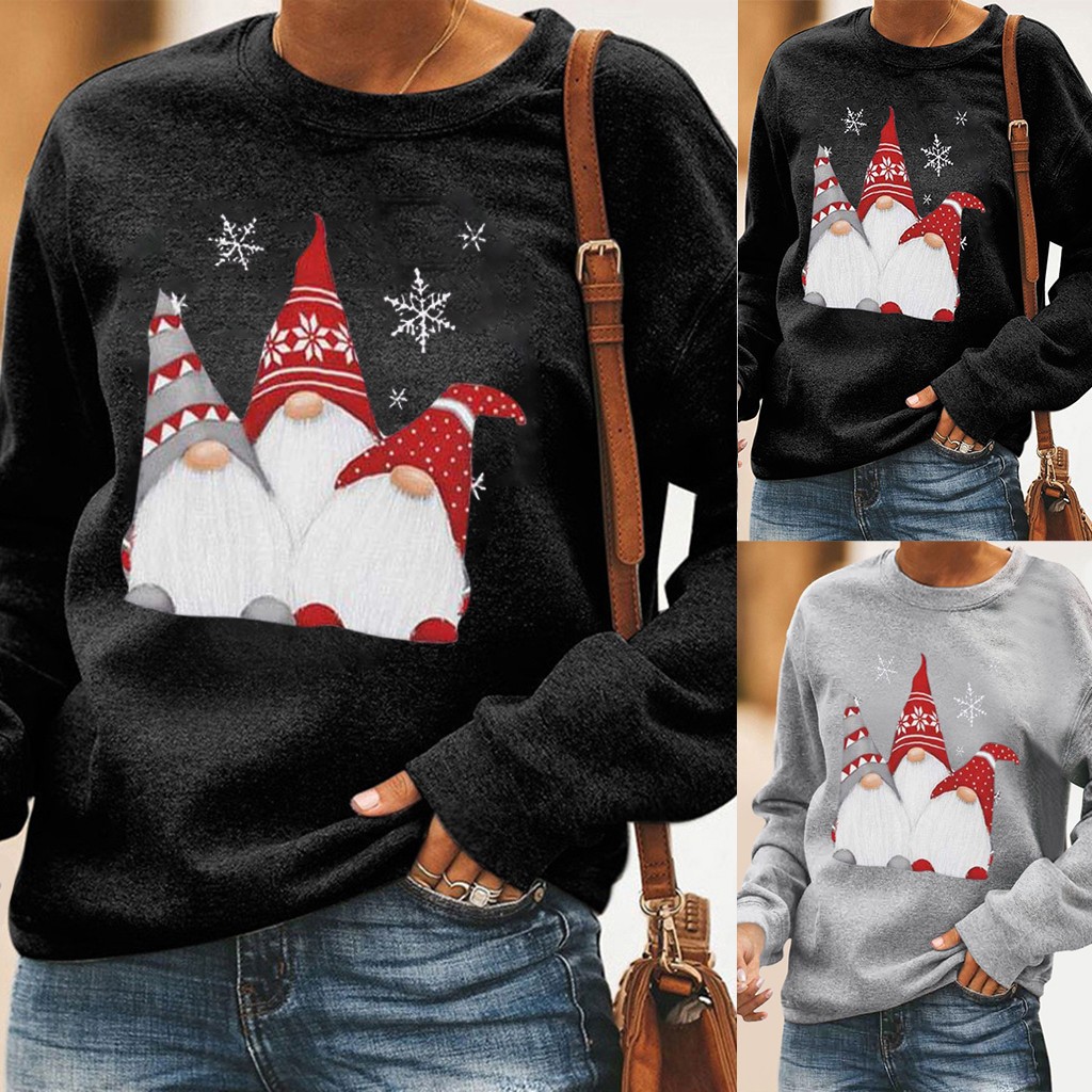 Christmas tree long sleeve round neck sweater