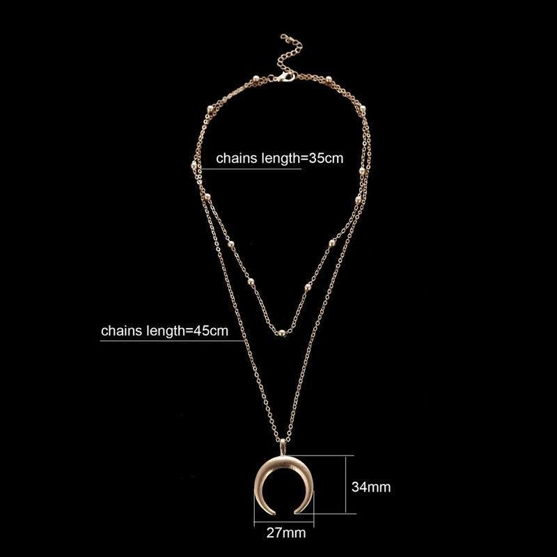 Bohemian Double Horn Necklace Image 1