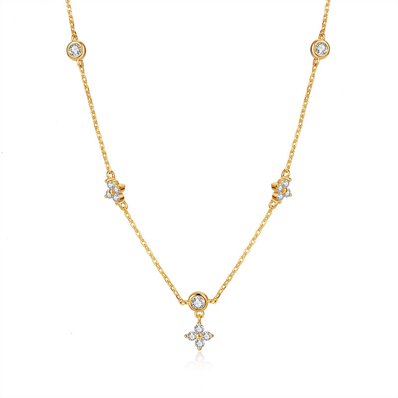 Flower Zircon Necklace 3