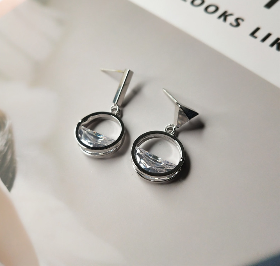 Geometric Zircon Earrings 2