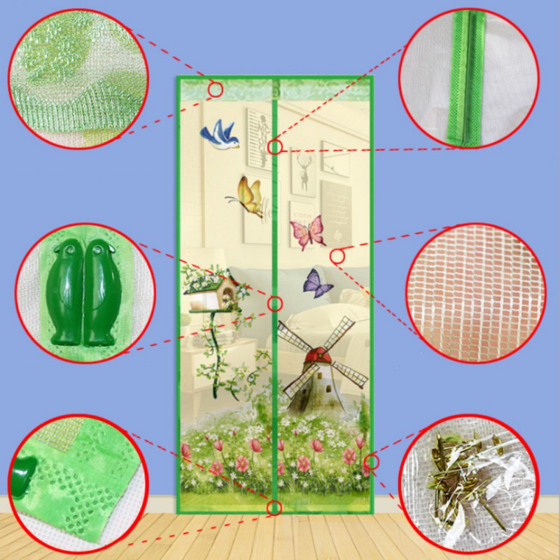 Mosquito and Fly Screen Curtain - Blue