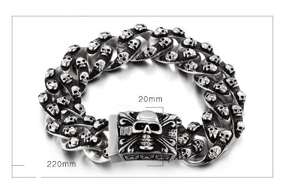Skull Men's Titanium Steel Bracelet Image 2
