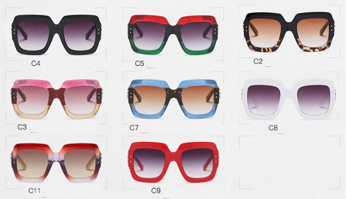 Three-color frame sunglasses