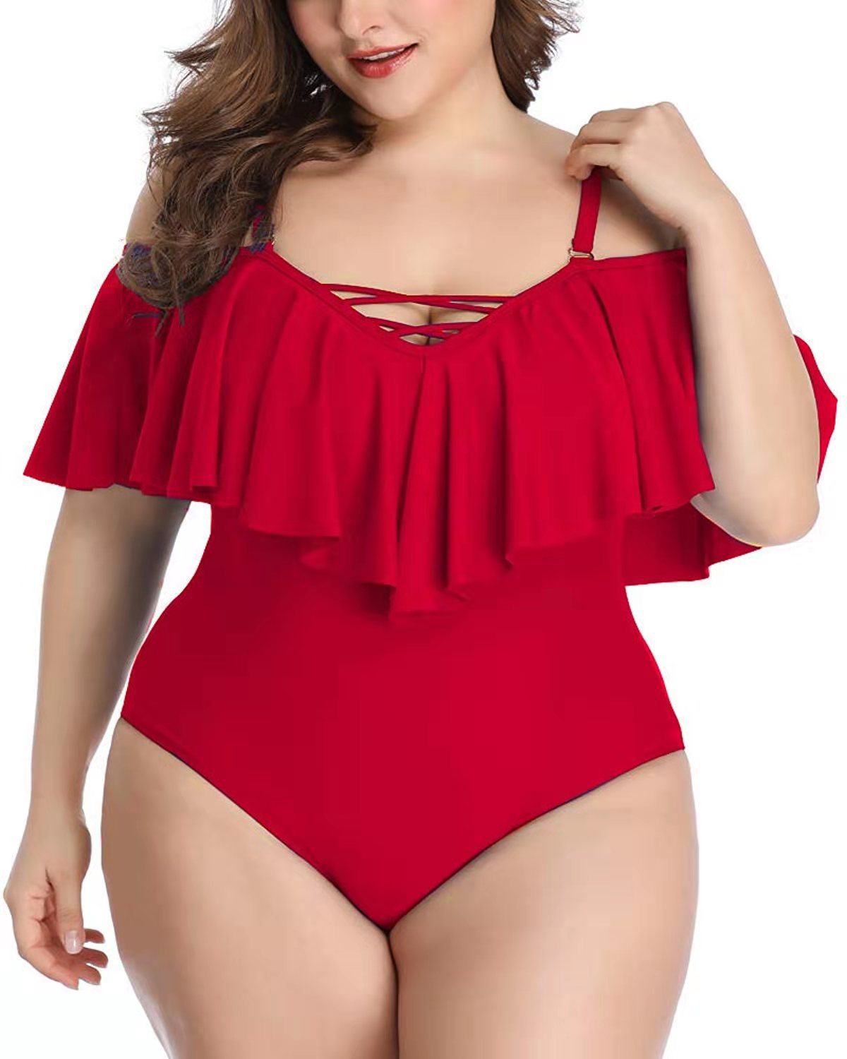 Cross-Back Ruffle Bikini 3
