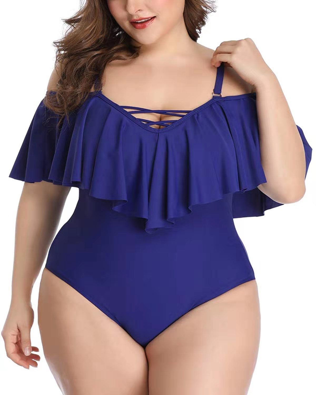 Cross-Back Ruffle Bikini 1