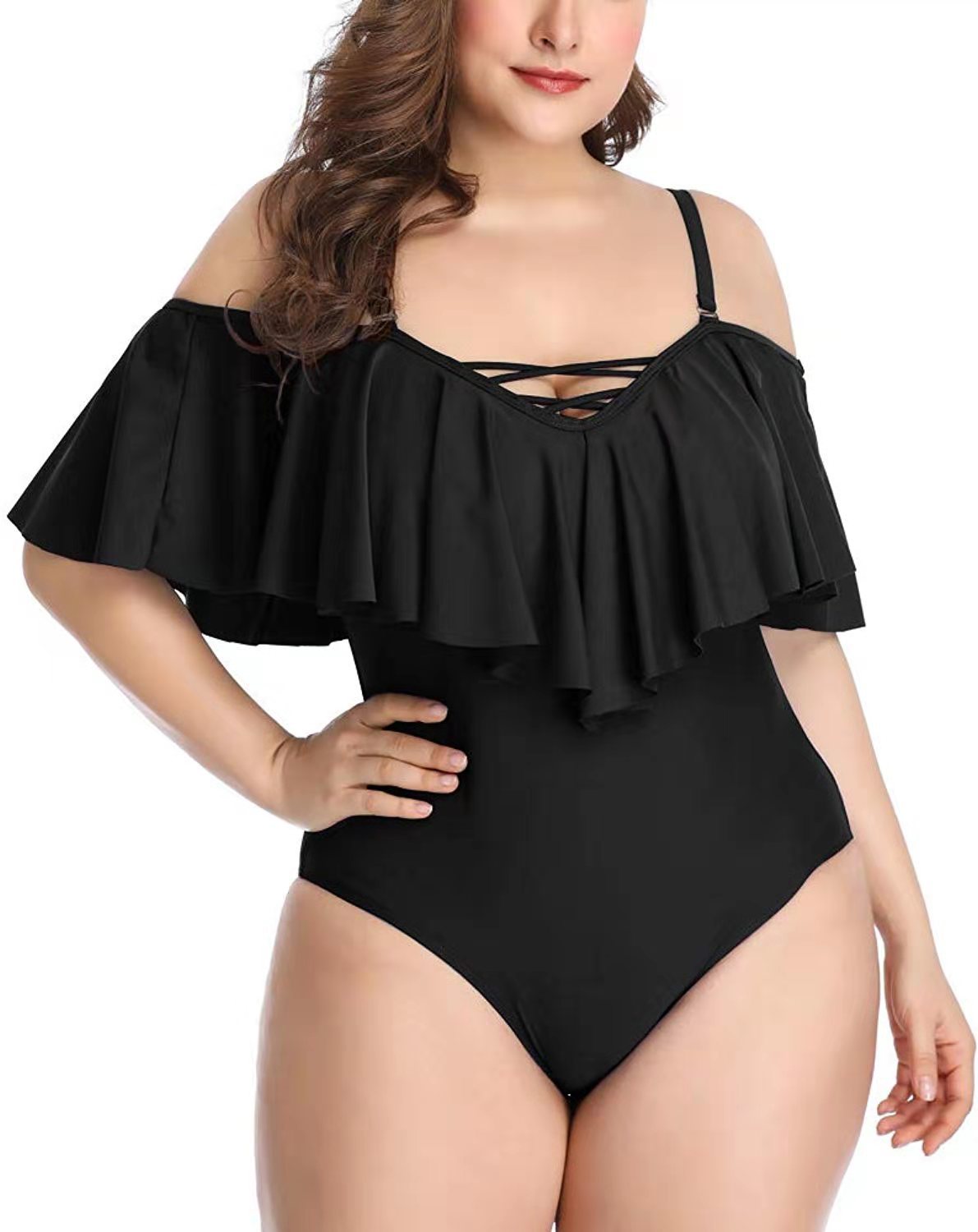 Cross-Back Ruffle Bikini 5