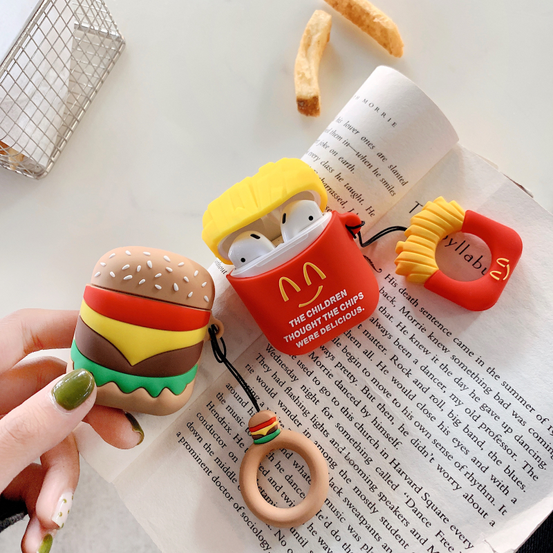 French Fry Hamburger AirPods Case