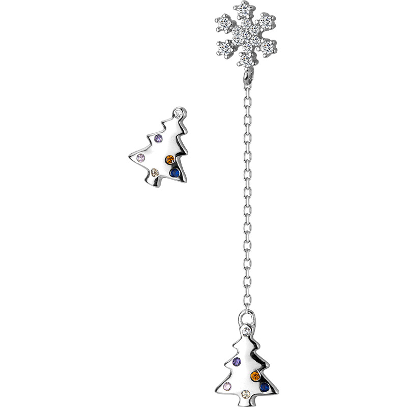 Asymmetric Snowflake Earrings