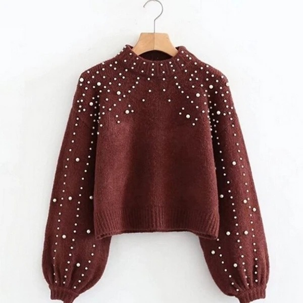 Cropped Knitted Sweater Image 1