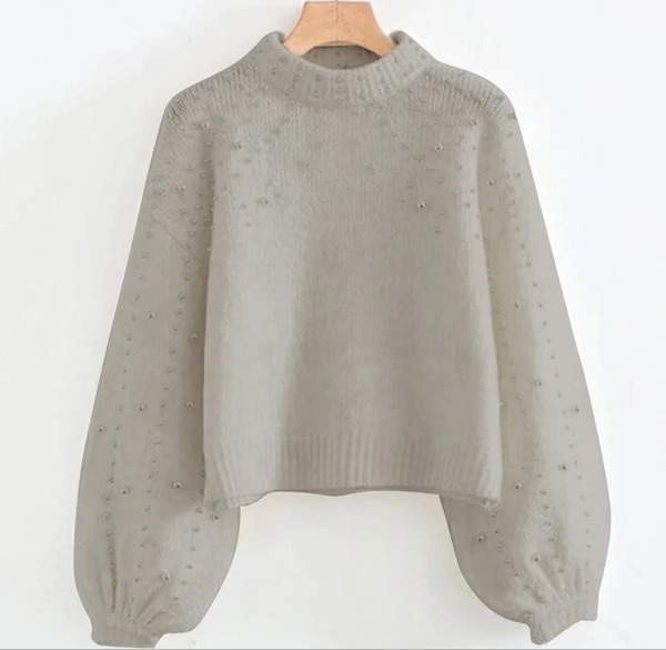 Cropped Knitted Sweater Image 3
