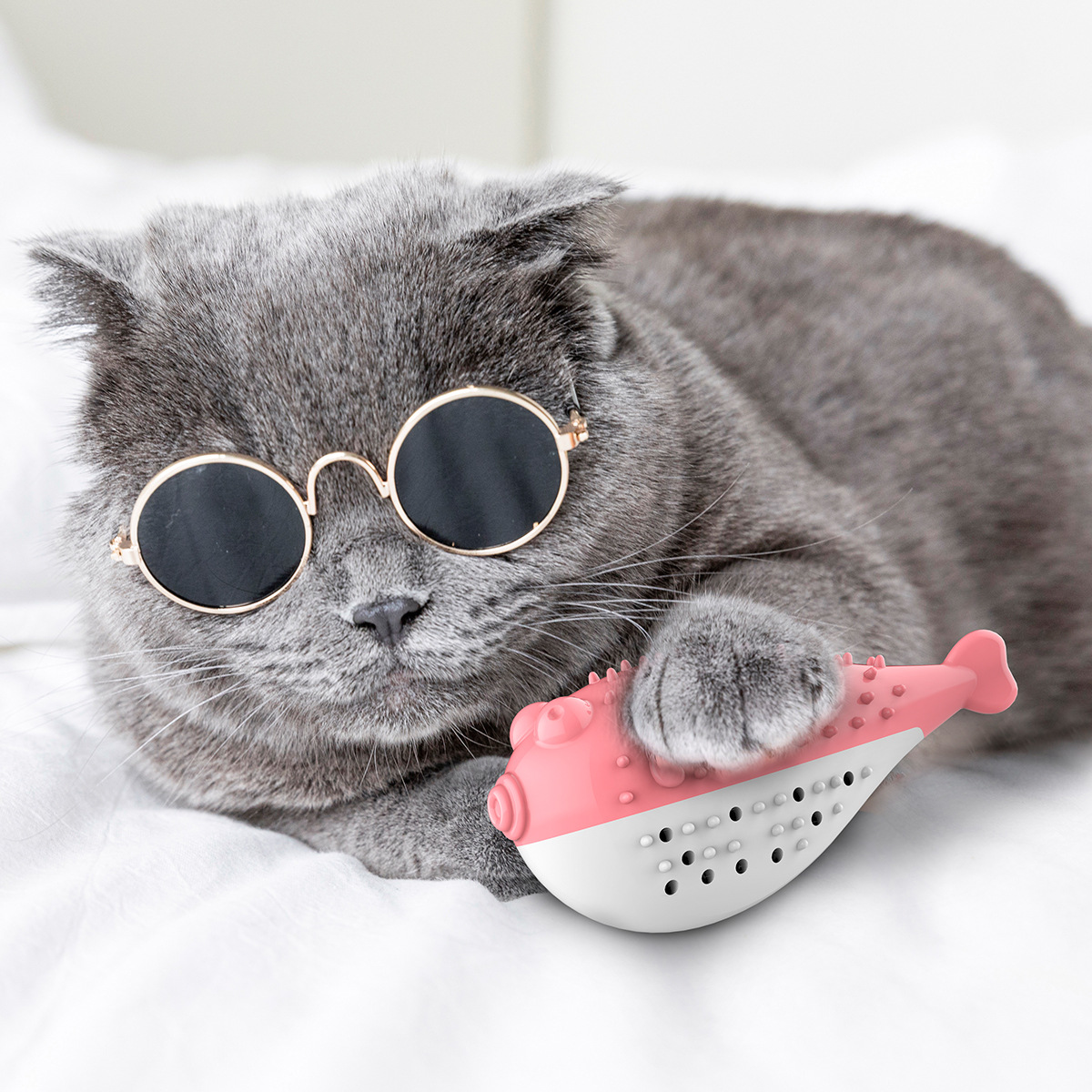Pufferfish Cat Toy with Mint Balls