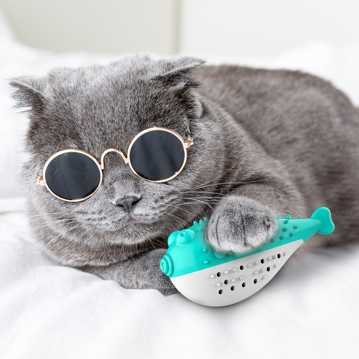 Pufferfish Cat Toy for Dental Care