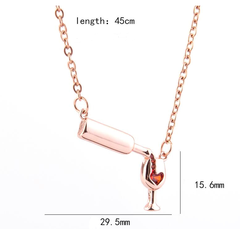 Heart Wine Bottle Cup Necklace