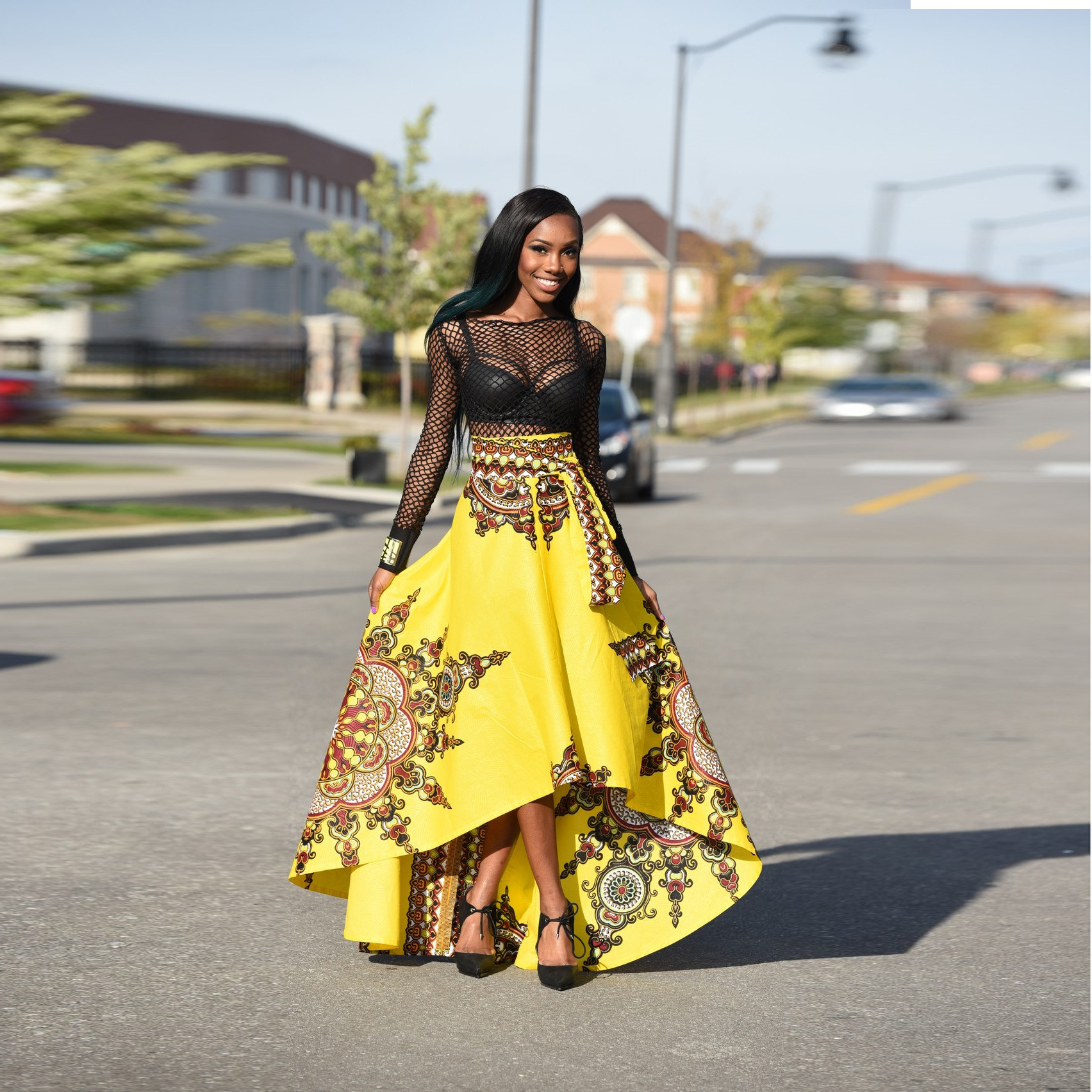 Afro-Print Maxi Dress 7