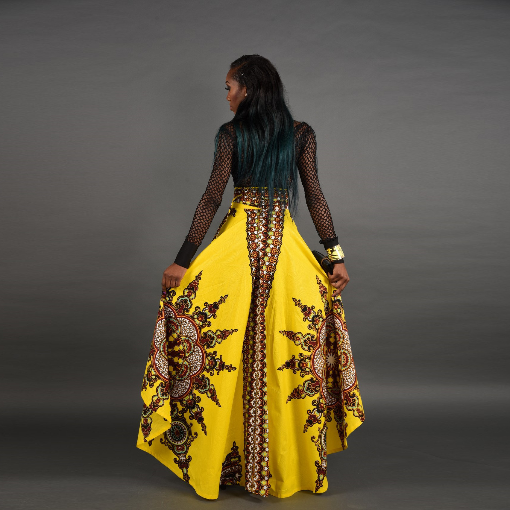 Afro-Print Maxi Dress 9