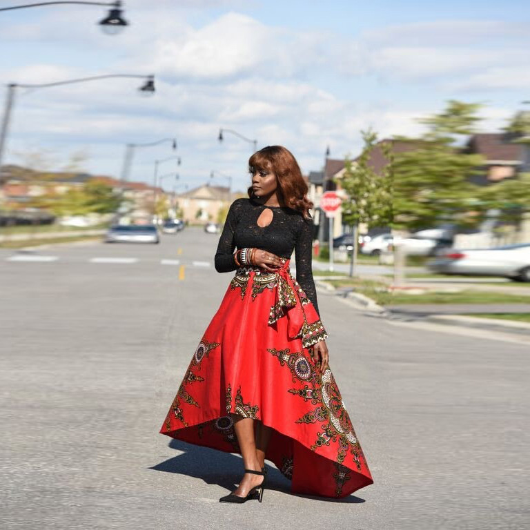 Afro-Print Maxi Dress 4
