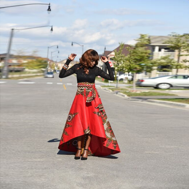 Afro-Print Maxi Dress 6