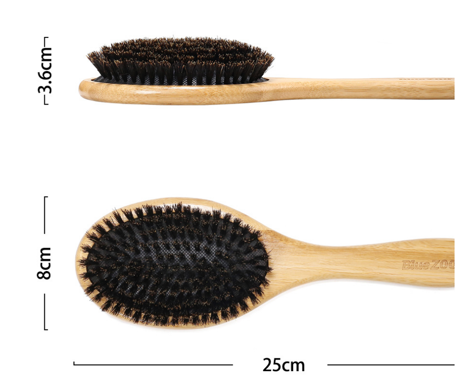Nanzhu Yellow Head Black Pig Bristle Massage Hair Comb