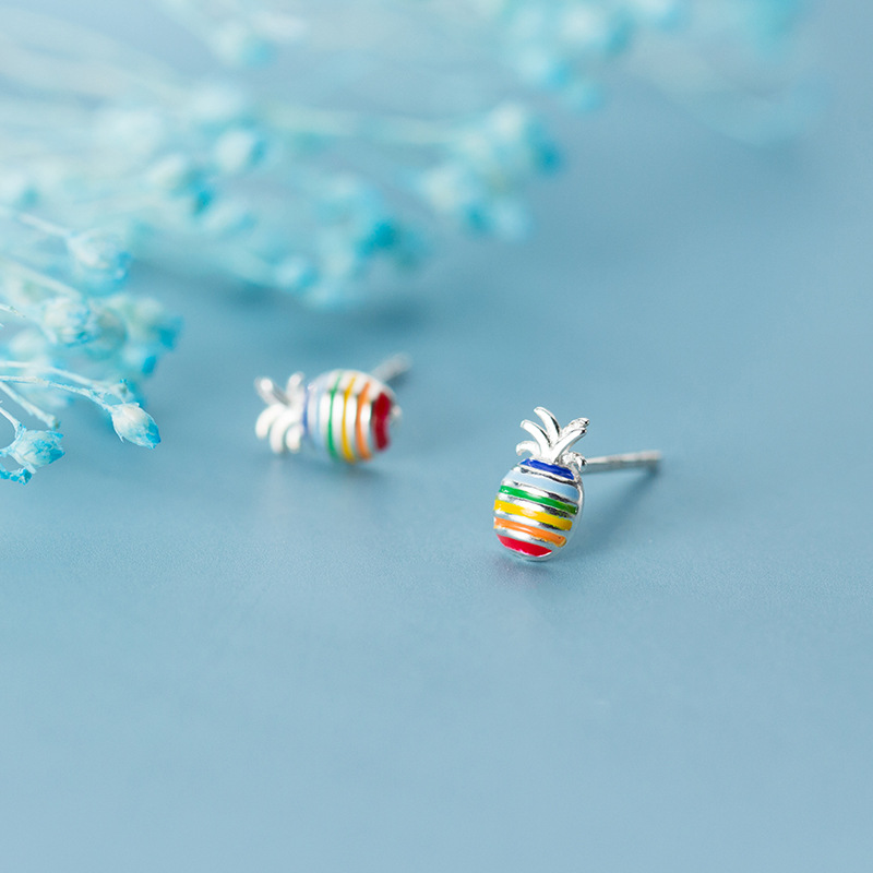 Colorful Rainbow Pineapple Earrings