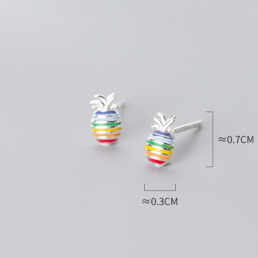 S925 Silver Pineapple Stud Earrings