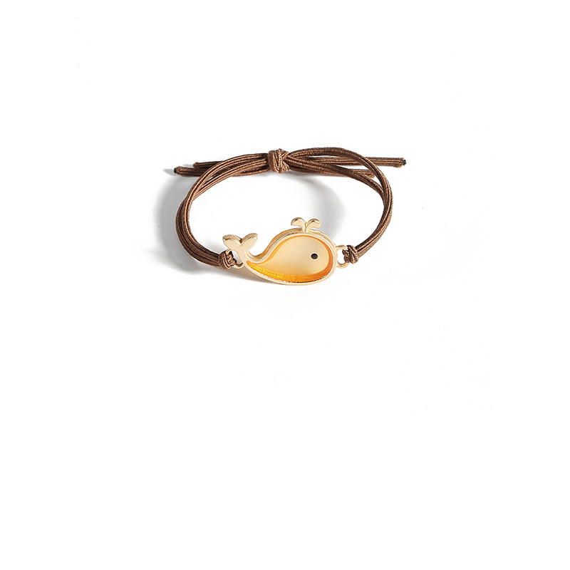 Acrylic Whale Hair Tie Orange Whale