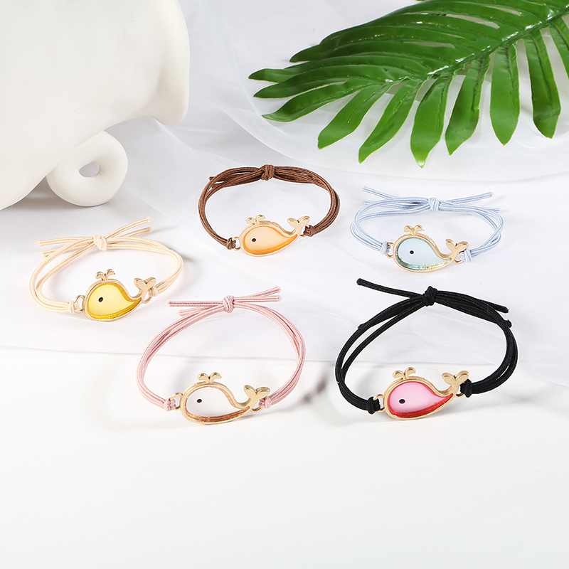 Acrylic Whale Hair Tie in Use