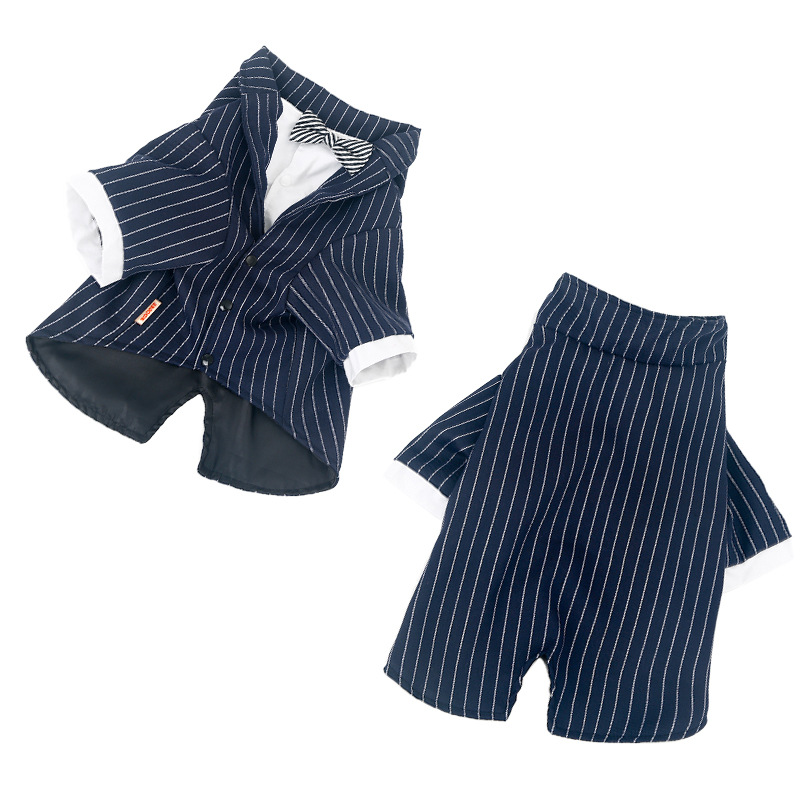 Striped Bow Tie Dog Outfit Image 3