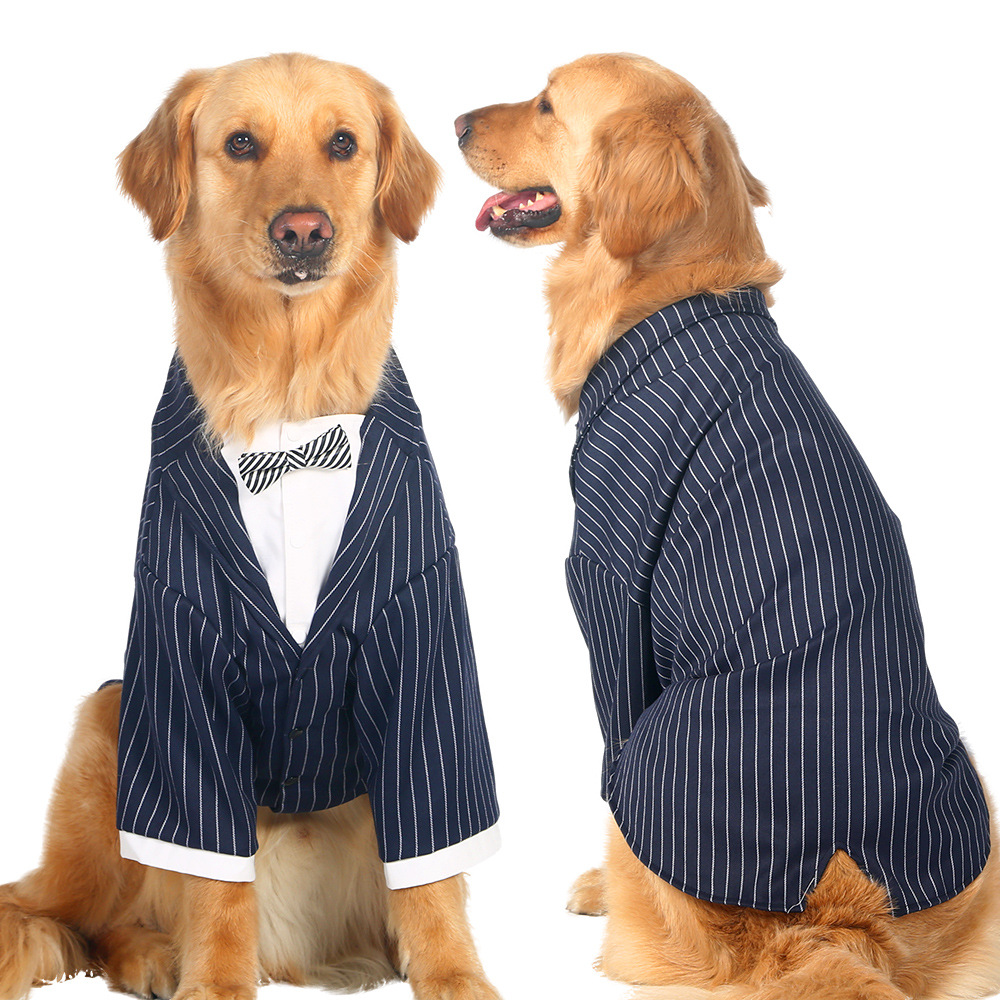 Striped Bow Tie Dog Outfit Image 2