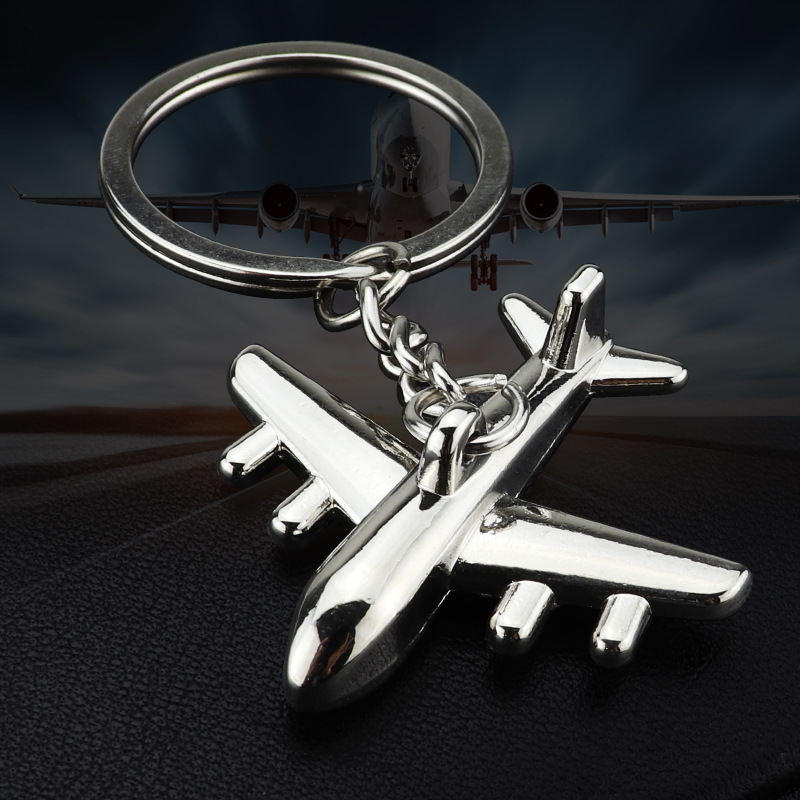 Metal Airplane Keychain Image 1