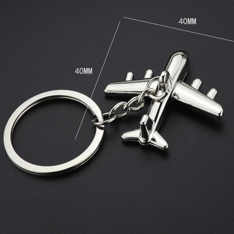 Metal Airplane Keychain Image 3