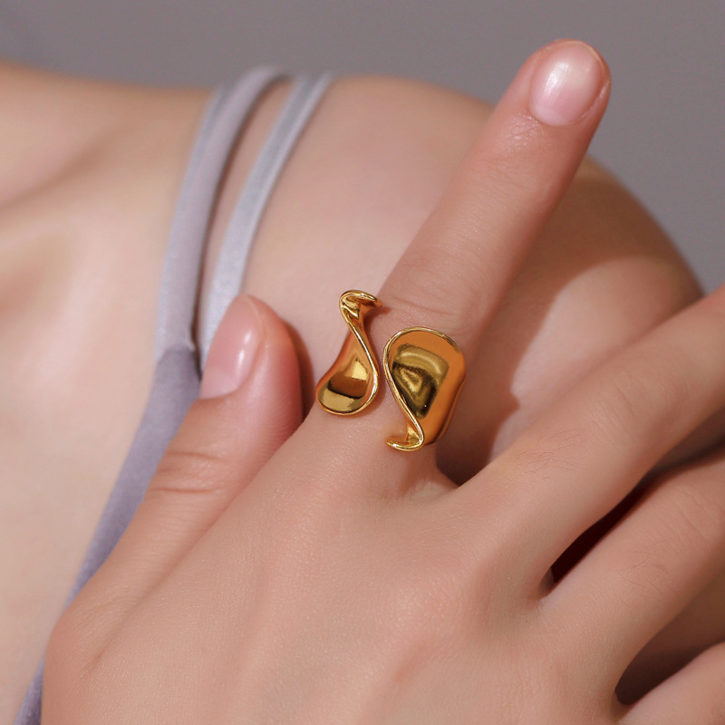 Geometric Open Ring - Gold