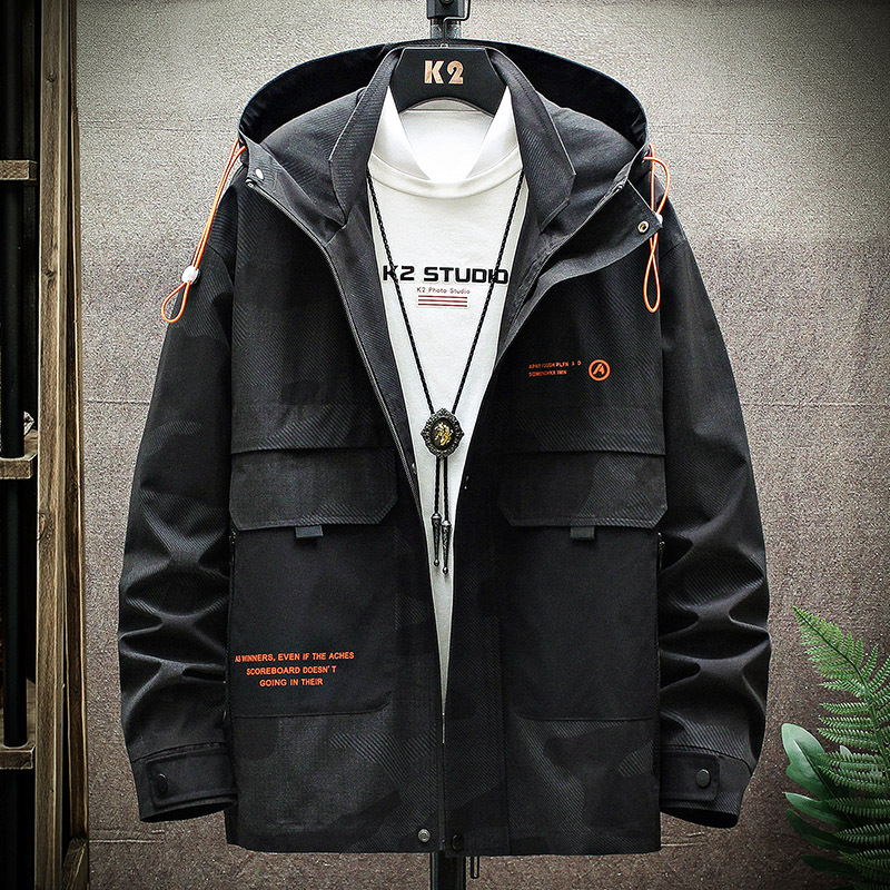 Men's Hooded Jacket - Khaki