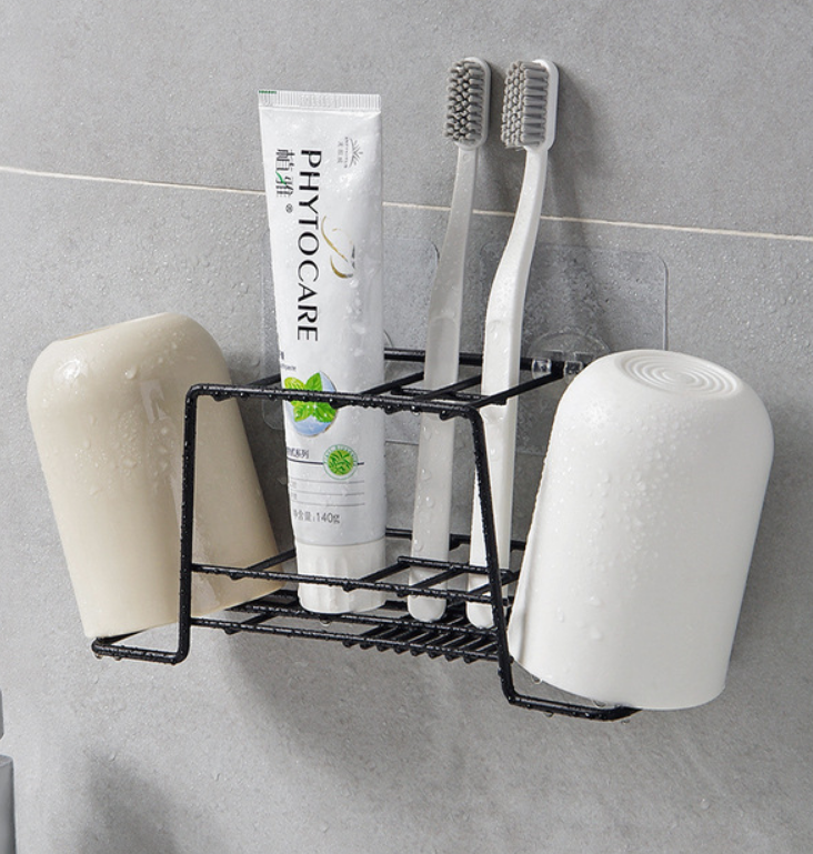 Wall-Mounted Toothbrush Holder in White