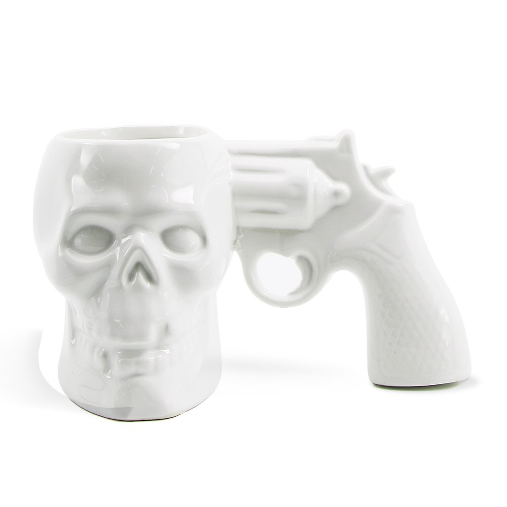 Skull Pistol Ceramic Mug measurements and detail photo 2