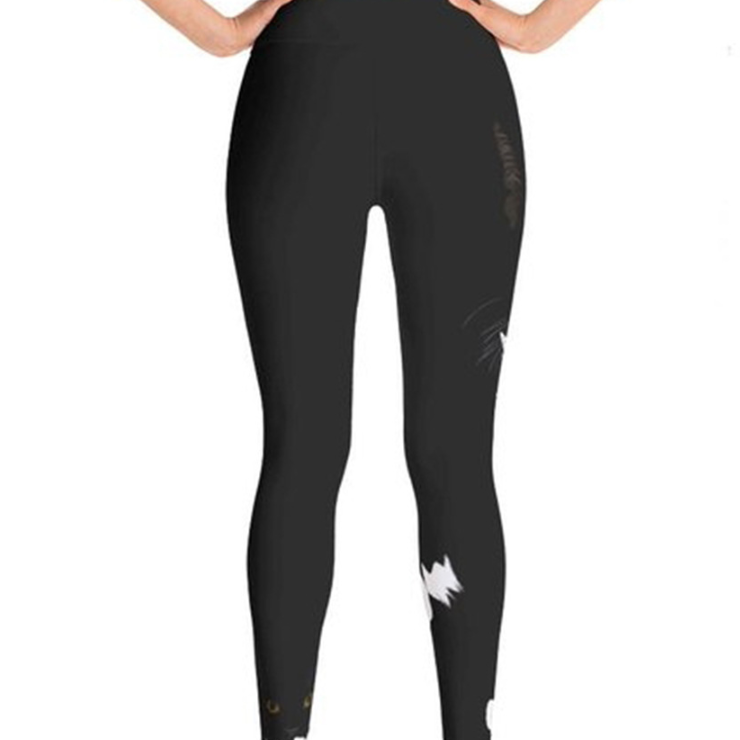 Black Cat Printed Yoga Pants 5