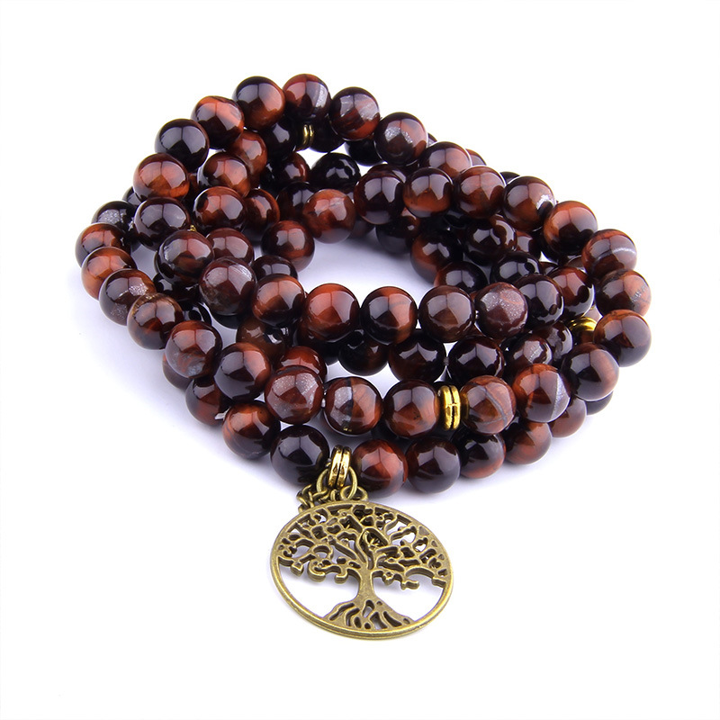 Tree Pattern Agate Long Bracelet